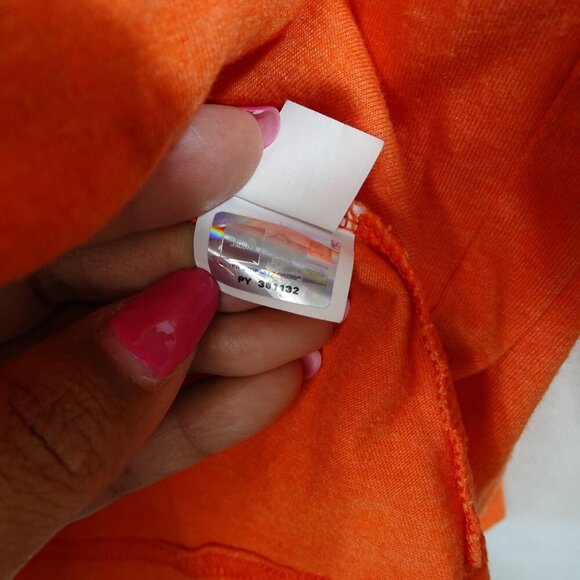 The North Face Long Sleeve TShirt Men Size M Orange Classic Fit Cotton Blend - Picture 6 of 9